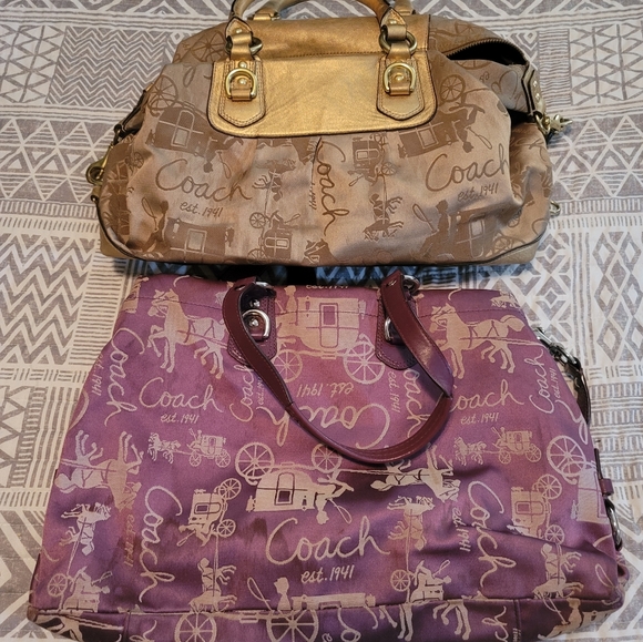 Two Vintage Coach Ashley Satchels with Vintage Wallet - Picture 2 of 12